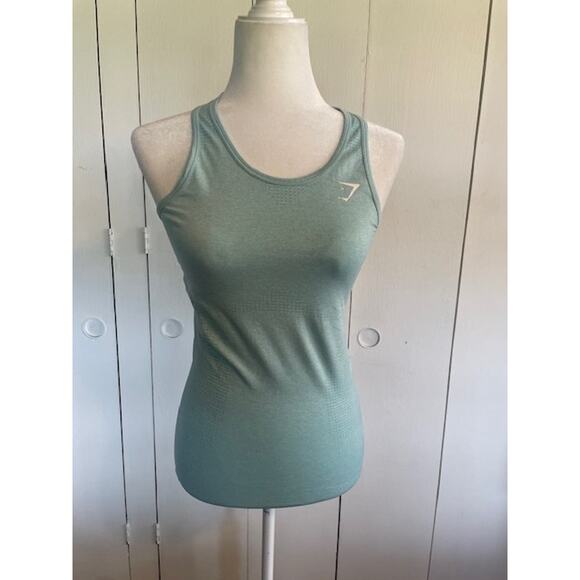 Gymshark Size Small Racerback Tank Top Light Green - Picture 1 of 5